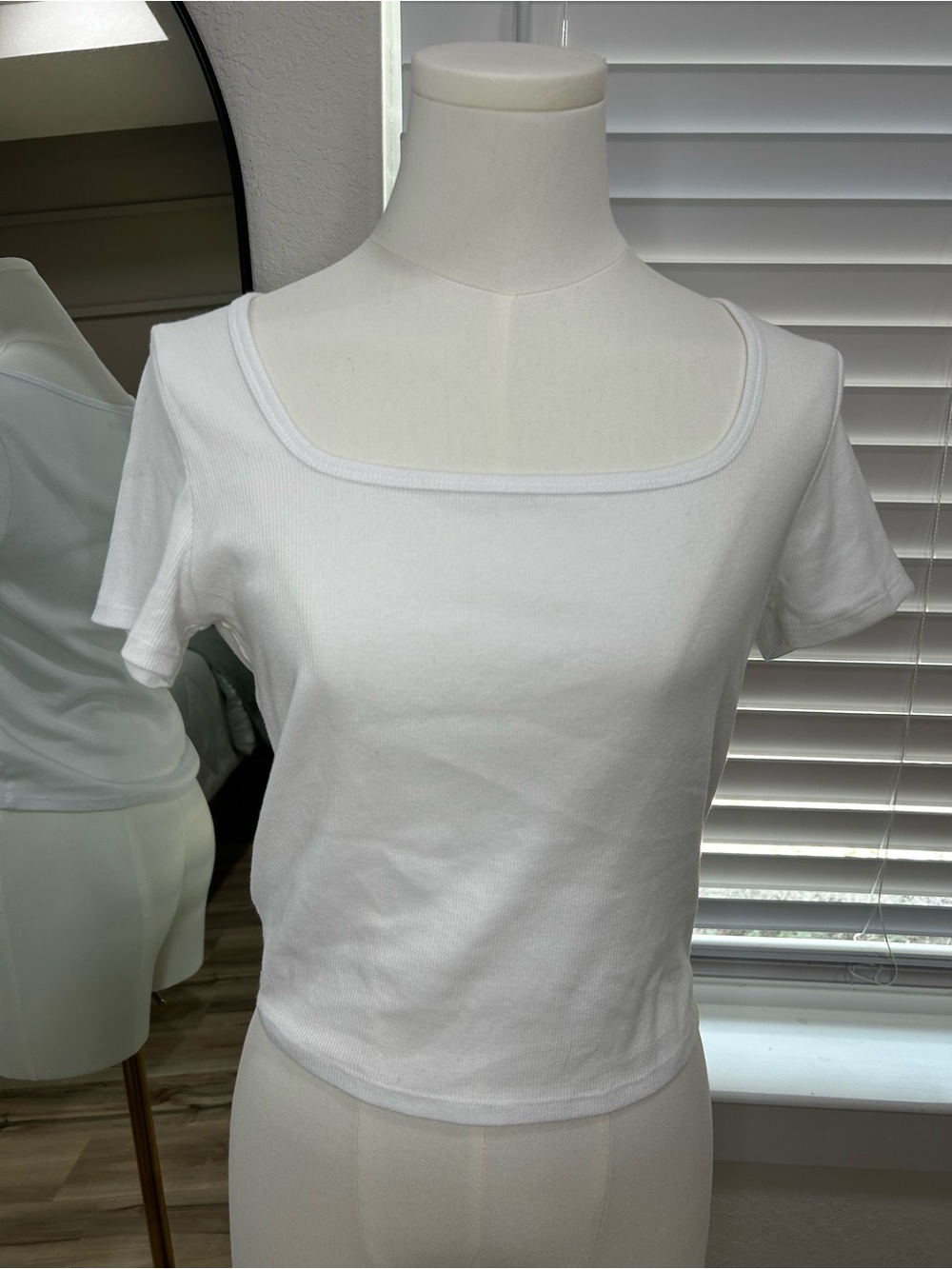 Hollister White Square Neck Crop Top